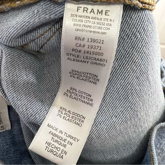 Frame Le Skinny de Jeanne Crop Jean raw hem ripped distressed jeans - Picture 7 of 12